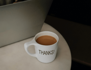 Coffee Cup saying thanks